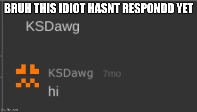BRUH THIS IDIOT HASNT RESPONDD YET | made w/ Imgflip meme maker