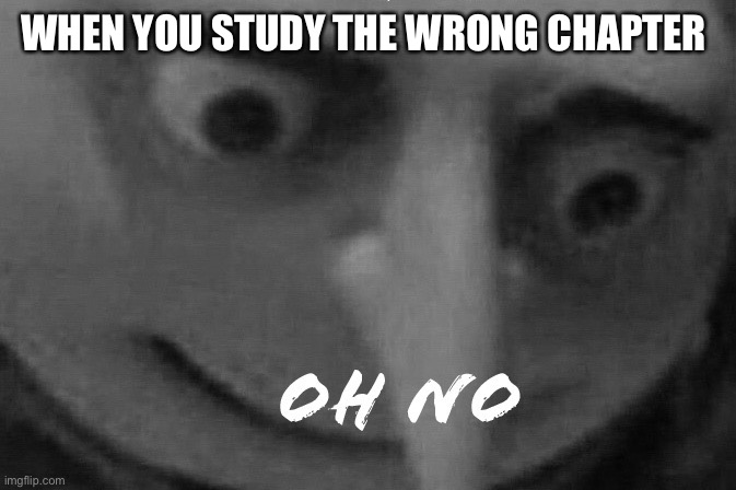 It was at this moment he knew | WHEN YOU STUDY THE WRONG CHAPTER | image tagged in funny | made w/ Imgflip meme maker