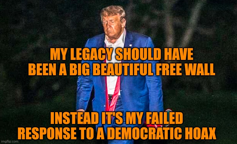 Diaper don's legacy | MY LEGACY SHOULD HAVE BEEN A BIG BEAUTIFUL FREE WALL INSTEAD IT'S MY FAILED RESPONSE TO A DEMOCRATIC HOAX | made w/ Imgflip meme maker