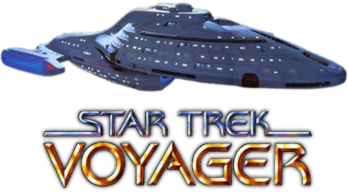 High Quality Star Trek Voyager Ship and Logo Transparent Blank Meme Template