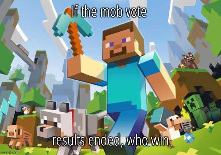 Minecraft  | If the mob vote; results ended, who won | image tagged in minecraft | made w/ Imgflip meme maker