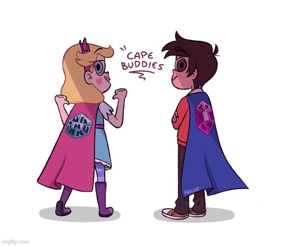Cape Buddies | image tagged in fanart,svtfoe,starco,star vs the forces of evil,memes,repost | made w/ Imgflip meme maker