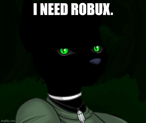 My new panther fursona | I NEED ROBUX. | image tagged in my new panther fursona | made w/ Imgflip meme maker