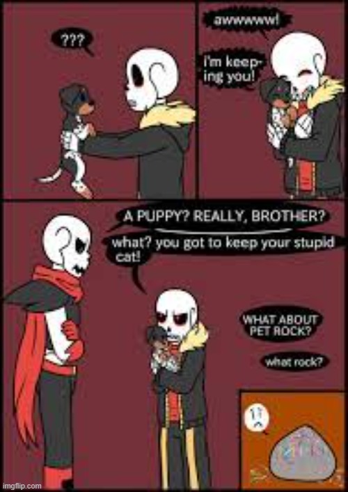 poor rock | image tagged in underfell | made w/ Imgflip meme maker