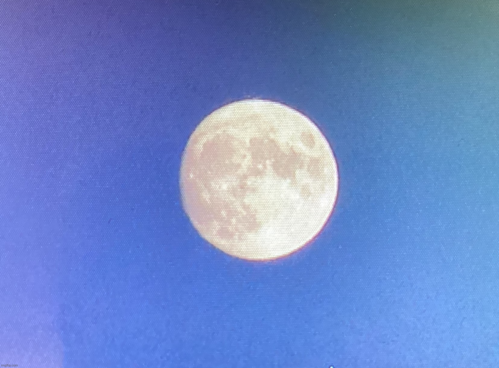 A picture of the moon I took on a camera of mine, an old Olympus I bought at a yard sale. Still no cable to upload the image. | image tagged in share your own photos | made w/ Imgflip meme maker