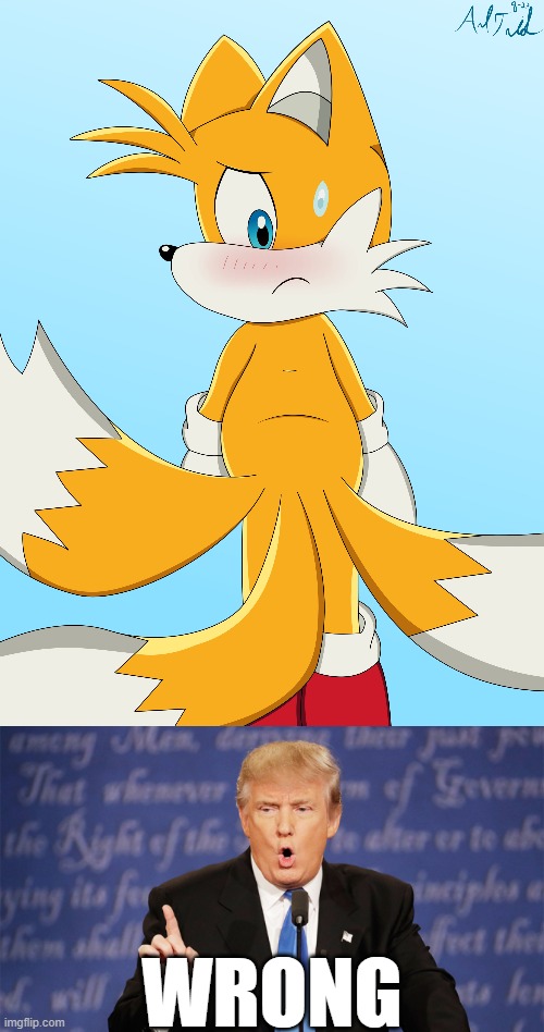 I have two tails, not three. Get it right. | WRONG | image tagged in donald trump wrong | made w/ Imgflip meme maker