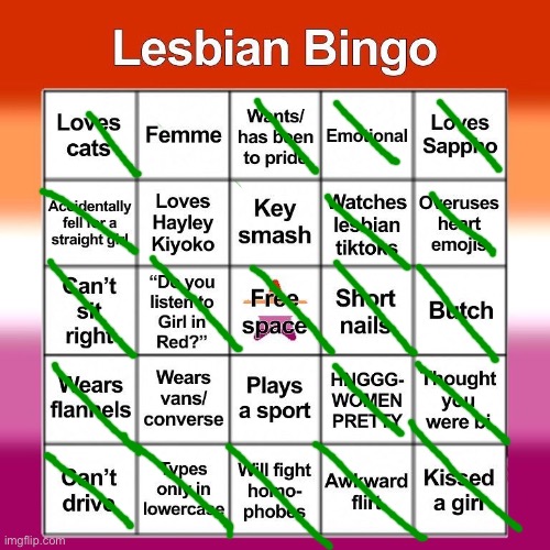 more than last time | image tagged in lesbian bingo | made w/ Imgflip meme maker
