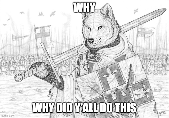 please no | WHY; WHY DID Y'ALL DO THIS | image tagged in fursader | made w/ Imgflip meme maker