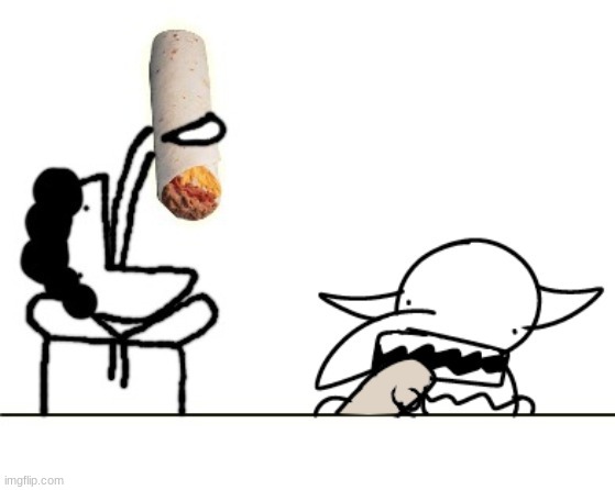 just two little goblins eating burritos (art collab with elfiya) | made w/ Imgflip meme maker