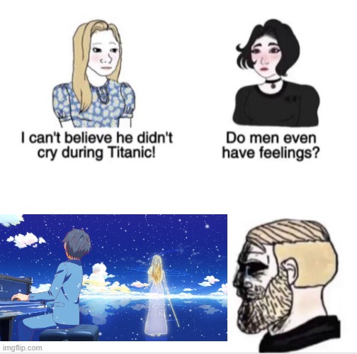 who wouldn't  cry for this | image tagged in girls vs boys sad meme template,your lie in april,shigatsu wa kimi no uso,kaori | made w/ Imgflip meme maker