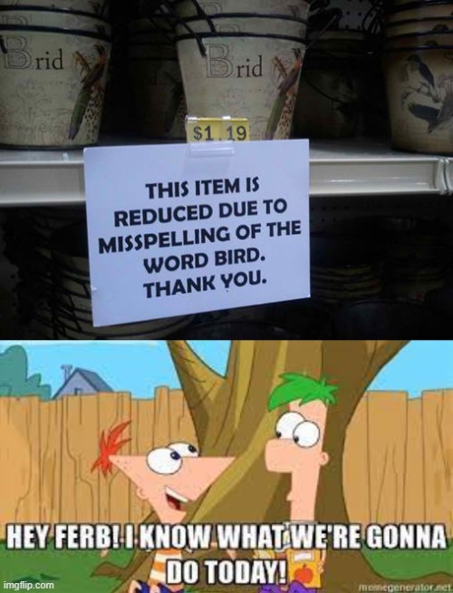 Time to mess up every product name | image tagged in hey ferb i know what we're gonna do today | made w/ Imgflip meme maker