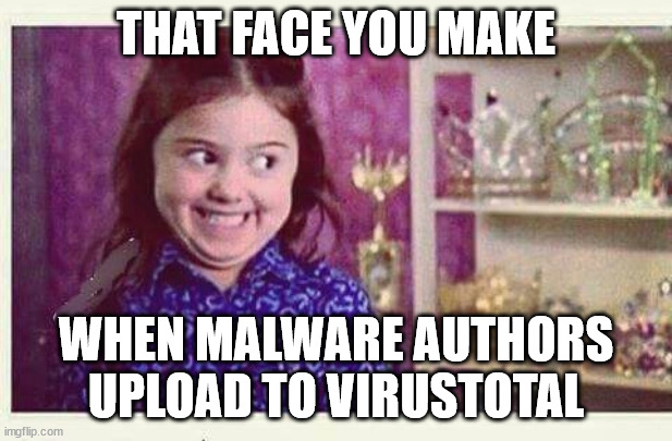 No backsies | THAT FACE YOU MAKE; WHEN MALWARE AUTHORS UPLOAD TO VIRUSTOTAL | image tagged in excited devious girl | made w/ Imgflip meme maker