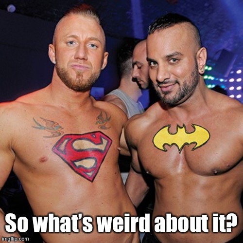 Gay Super Hero | So what’s weird about it? | image tagged in gay super hero | made w/ Imgflip meme maker