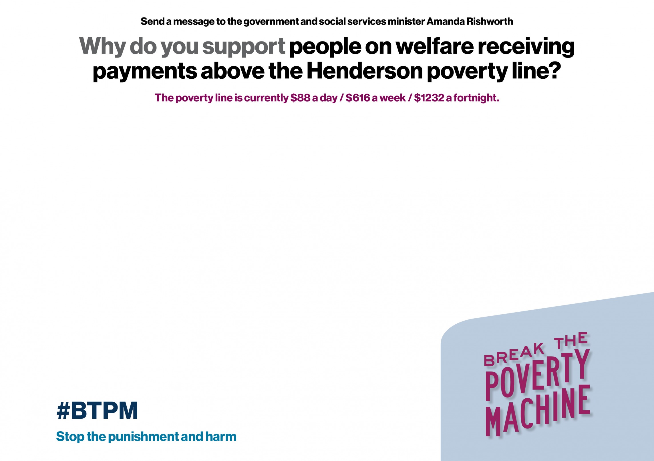 High Quality #BTPM: why do you support people on Centrelink payments Blank Meme Template