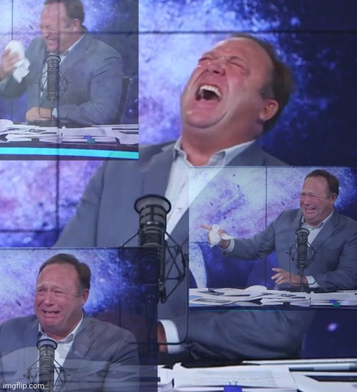 Alex Jones laughing - crying | image tagged in alex jones laughing - crying | made w/ Imgflip meme maker