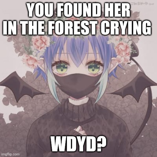 Hello, wanna rp? | YOU FOUND HER IN THE FOREST CRYING; WDYD? | made w/ Imgflip meme maker