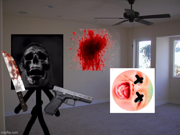 Thanks for the idea, Justahappytrollonimgflip3! Skull killed MrDweller | image tagged in empty room | made w/ Imgflip meme maker