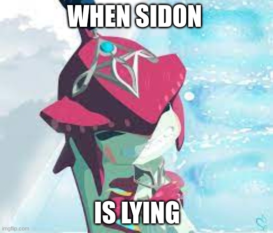 WHEN SIDON; IS LYING | image tagged in the legend of zelda breath of the wild | made w/ Imgflip meme maker