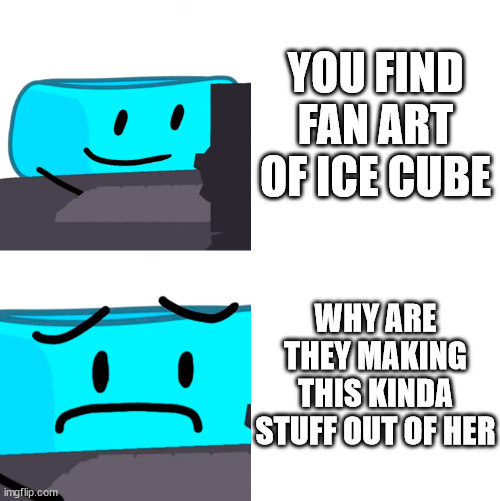 in this scenario, you'd be an ice cube fan looking for fan art of her | YOU FIND FAN ART OF ICE CUBE; WHY ARE THEY MAKING THIS KINDA STUFF OUT OF HER | image tagged in bracelity reaction | made w/ Imgflip meme maker