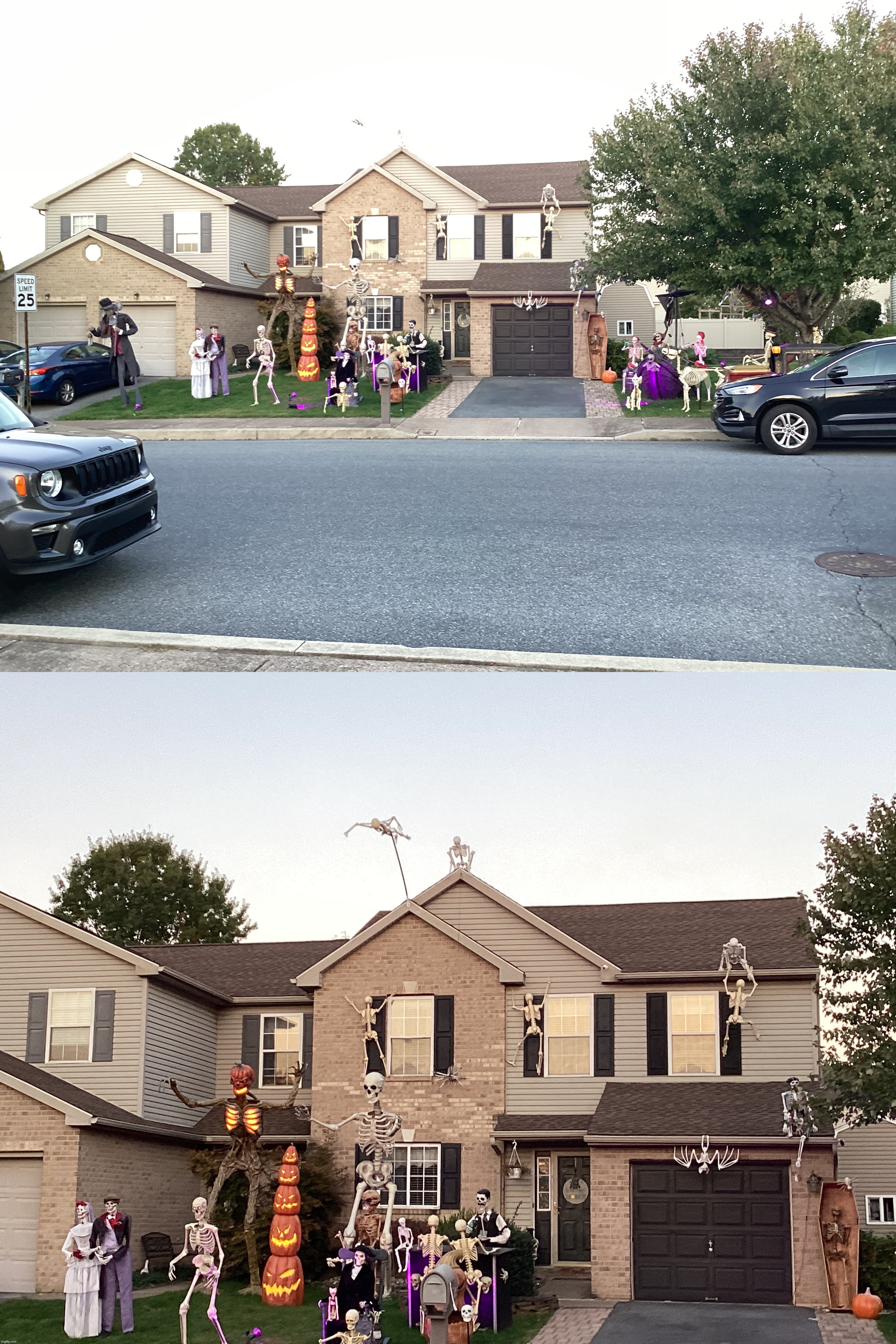 One of my neighbors’ Halloween decorations on another street. Halloween is crazy here in Pennsylvania | image tagged in share your own photos,halloween | made w/ Imgflip meme maker