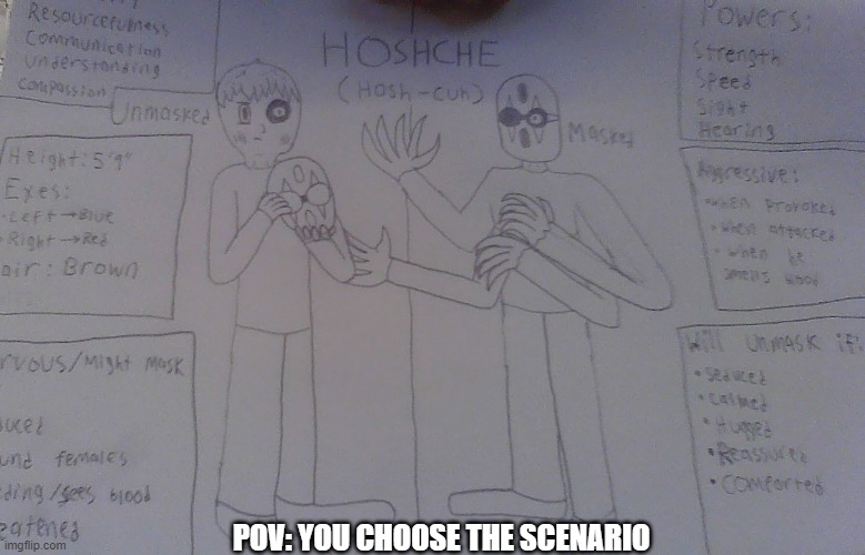 His name Is Hoshche | POV: YOU CHOOSE THE SCENARIO | image tagged in hoshche | made w/ Imgflip meme maker