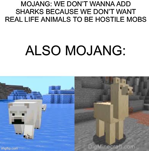 Explain this then | image tagged in explain,minecraft,llama,polar bear,shark | made w/ Imgflip meme maker