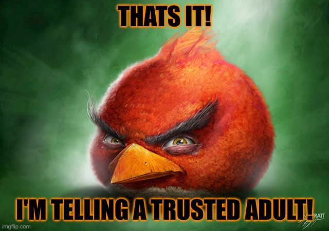 GRRRR | THATS IT! I'M TELLING A TRUSTED ADULT! | image tagged in grrrr | made w/ Imgflip meme maker