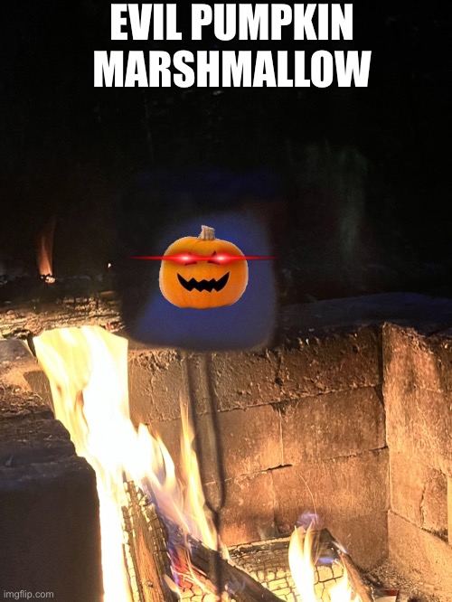 Marshmallow | EVIL PUMPKIN MARSHMALLOW | image tagged in marshmallow | made w/ Imgflip meme maker