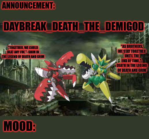 Death and Grim Daybreak_Death_The_Demigod Blank Meme Template