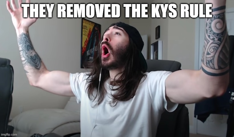 Charlie Woooh |  THEY REMOVED THE KYS RULE | image tagged in charlie woooh | made w/ Imgflip meme maker