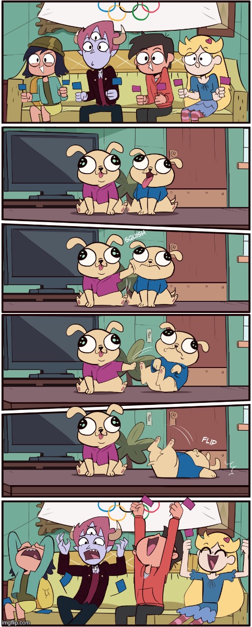 MorningMark - Puppy Olympics | image tagged in comics,morningmark,svtfoe,star vs the forces of evil,memes,stop reading the tags | made w/ Imgflip meme maker