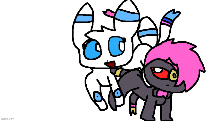 sylbreon & umveon tag team art | made w/ Imgflip meme maker