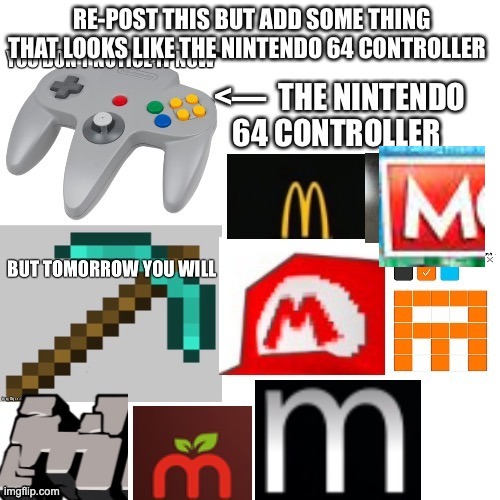 Repost squad | image tagged in repost 64,gaming,the letter m | made w/ Imgflip meme maker