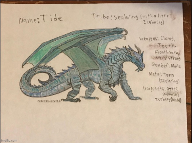 Tide | image tagged in oc,wings of fire | made w/ Imgflip meme maker
