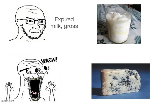 Moldy milk > chunky milk | made w/ Imgflip meme maker