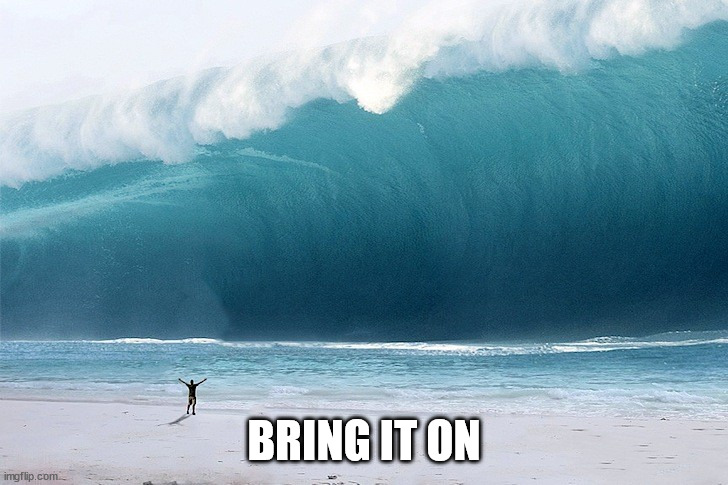 Tsunami | BRING IT ON | image tagged in tsunami | made w/ Imgflip meme maker