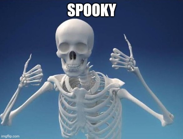 SPOOKY | image tagged in happy skeleton | made w/ Imgflip meme maker