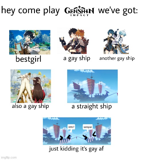 gesnhin ships | image tagged in hehe | made w/ Imgflip meme maker