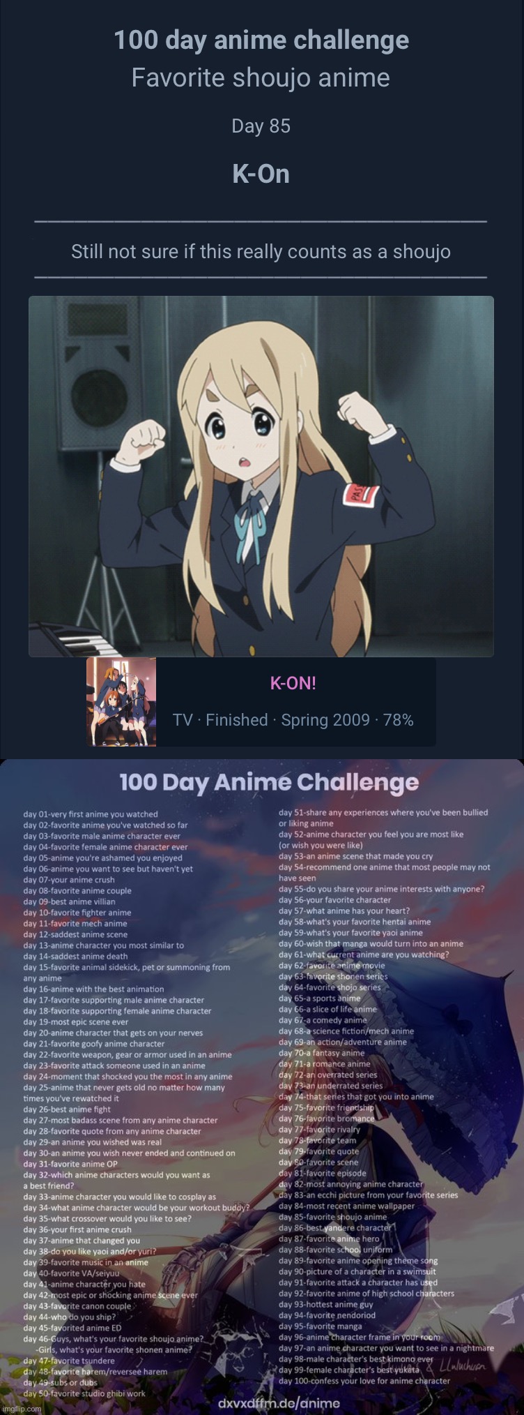 image tagged in 100 day anime challenge | made w/ Imgflip meme maker