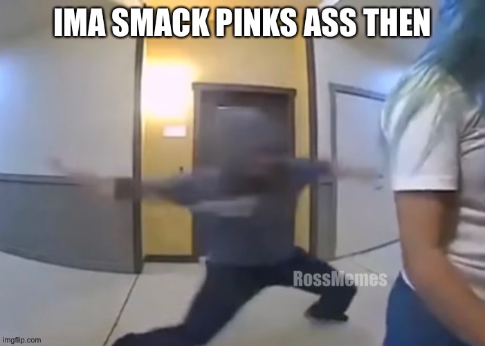 IMA SMACK PINKS ASS THEN | image tagged in slap lol | made w/ Imgflip meme maker