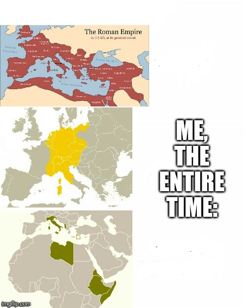 Roman Empire | ME, THE ENTIRE TIME: | image tagged in roman empire | made w/ Imgflip meme maker