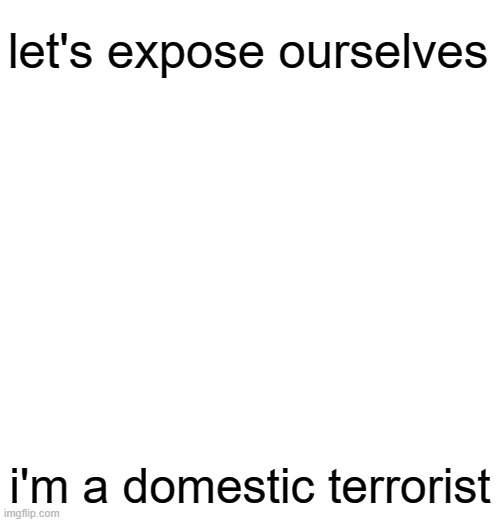 let's expose ourselves; i'm a domestic terrorist | made w/ Imgflip meme maker