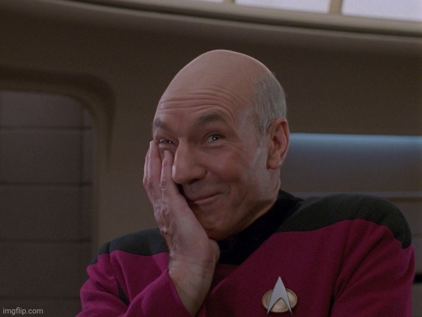Picard Holding In A Laugh | image tagged in picard holding in a laugh | made w/ Imgflip meme maker