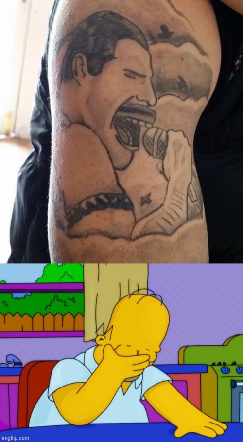 bad tattoo drawing | image tagged in smh homer | made w/ Imgflip meme maker