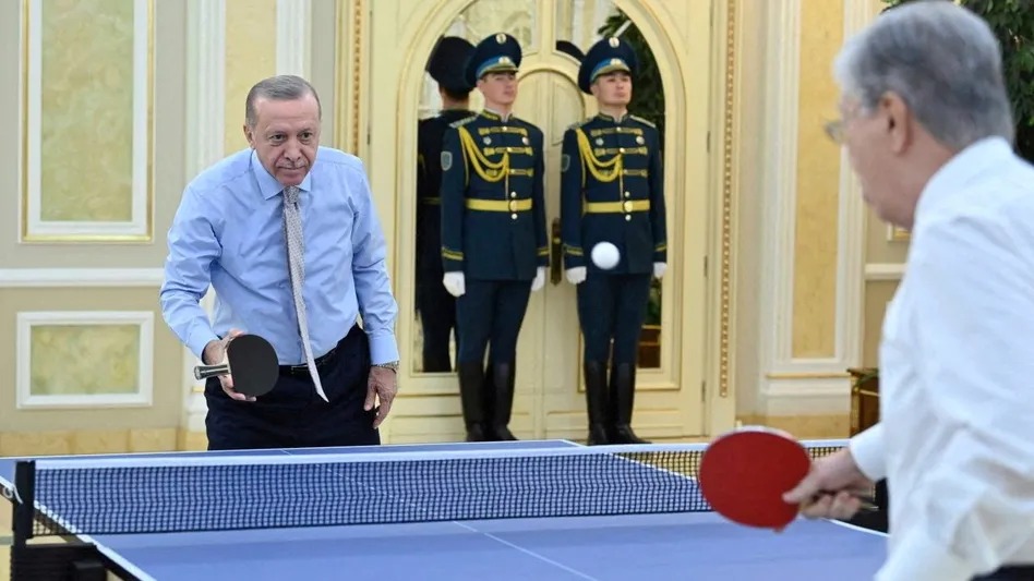 Erdogan playing table tennis Blank Meme Template