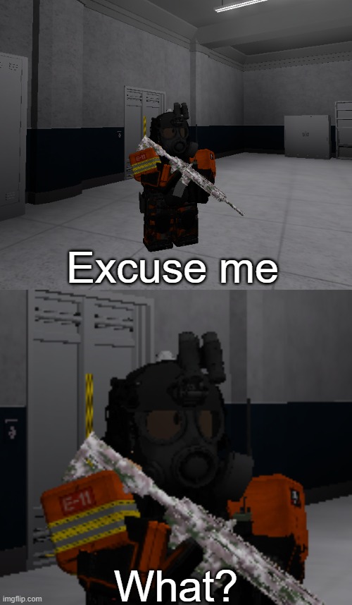 new temp soon | Excuse me; What? | image tagged in scp,roblox,epsilon-11 | made w/ Imgflip meme maker