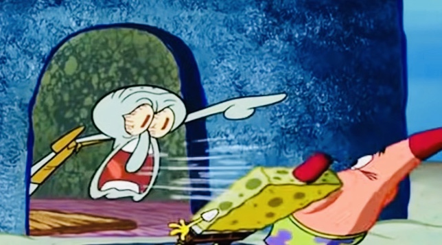 High Quality Squidward get out of my house Blank Meme Template
