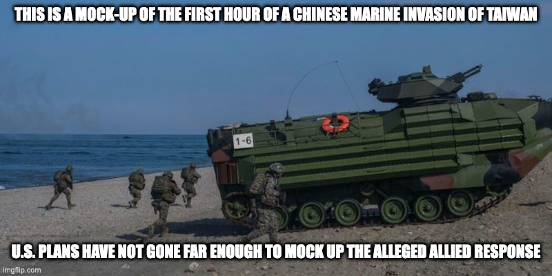 Tank on Beach | THIS IS A MOCK-UP OF THE FIRST HOUR OF A CHINESE MARINE INVASION OF TAIWAN; U.S. PLANS HAVE NOT GONE FAR ENOUGH TO MOCK UP THE ALLEGED ALLIED RESPONSE | image tagged in military,tank,memes | made w/ Imgflip meme maker