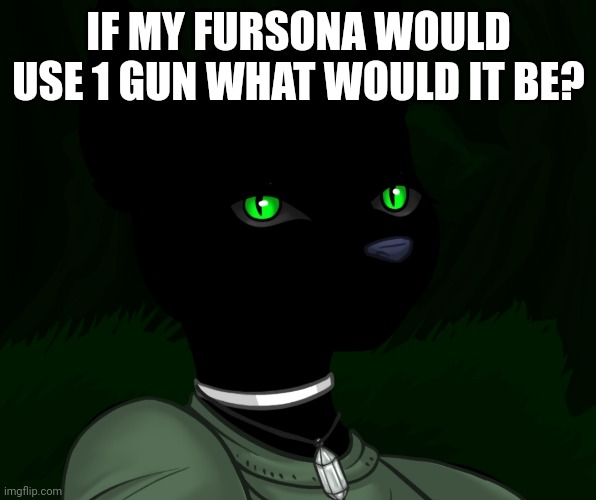 My new panther fursona | IF MY FURSONA WOULD USE 1 GUN WHAT WOULD IT BE? | image tagged in my new panther fursona | made w/ Imgflip meme maker