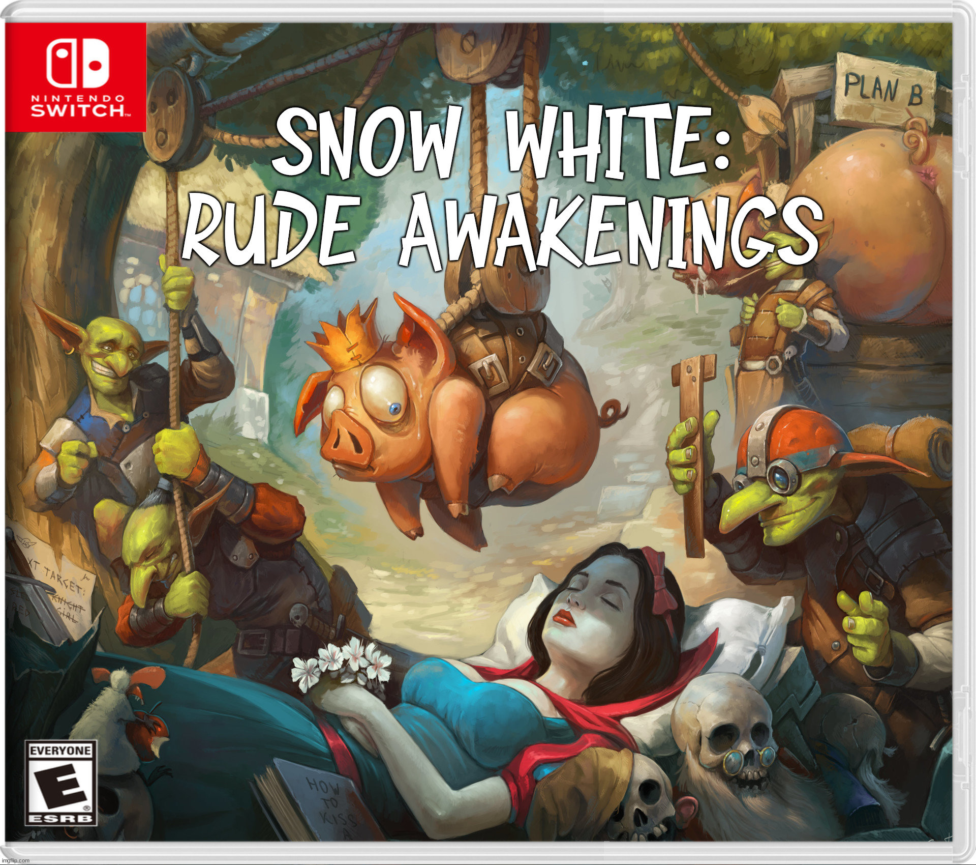 SNOW WHITE: RUDE AWAKENINGS | image tagged in fake,nintendo switch | made w/ Imgflip meme maker